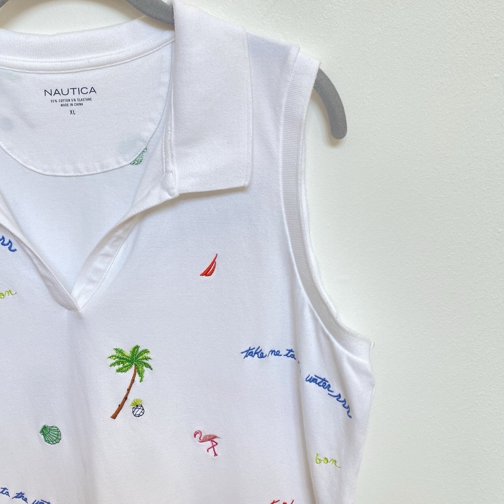 Nautica Sea You Later Tennis Dress XL Sleeveless Nautical Polo Dress - Picture 5 of 7